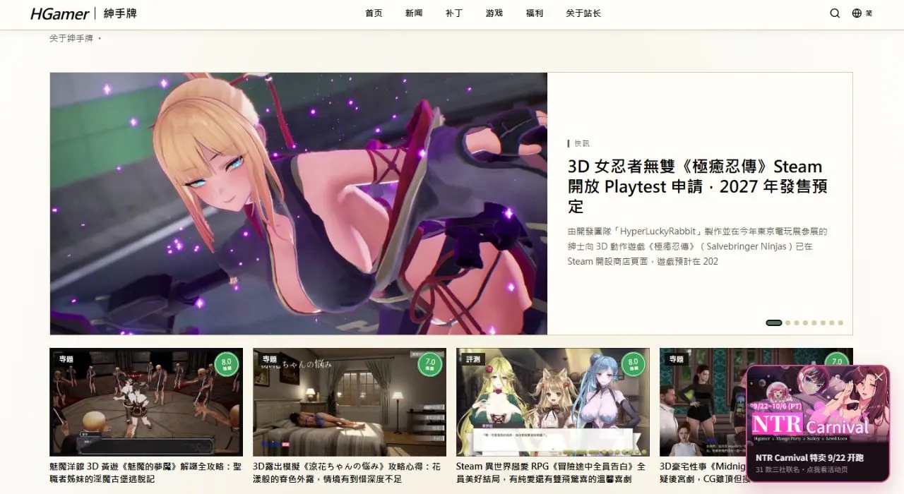 HGamer 紳手牌 站点截图
